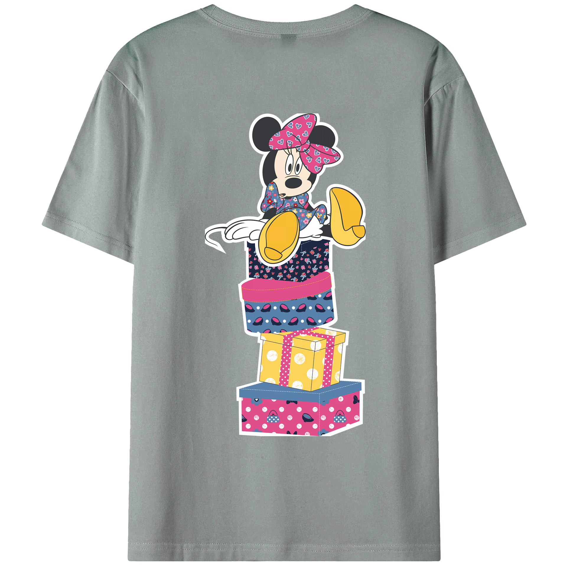 （画像用） ミッキーマウス Mickey Mouse 綿100％ メンズ半袖Tシャツ（バックプリント） 通気性